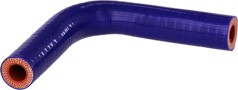 HTSEC90-044-BLUE Silicone High Temperature 4-ply Reinforced 90 degree Elbow Coupler Hose, 100 PSI Maximum Pressure, 4" Leg Length on each side, 4/9" ID, Blue